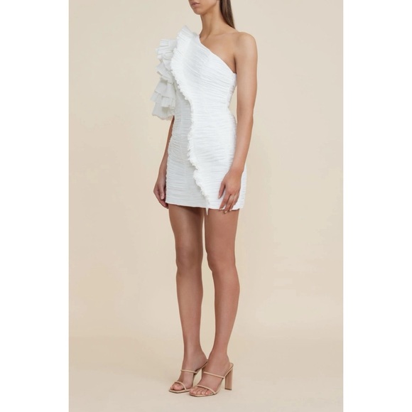 Anthropologie x Acler Ascot One-Shoulder Ruffle Mini Dress - Picture 8 of 16